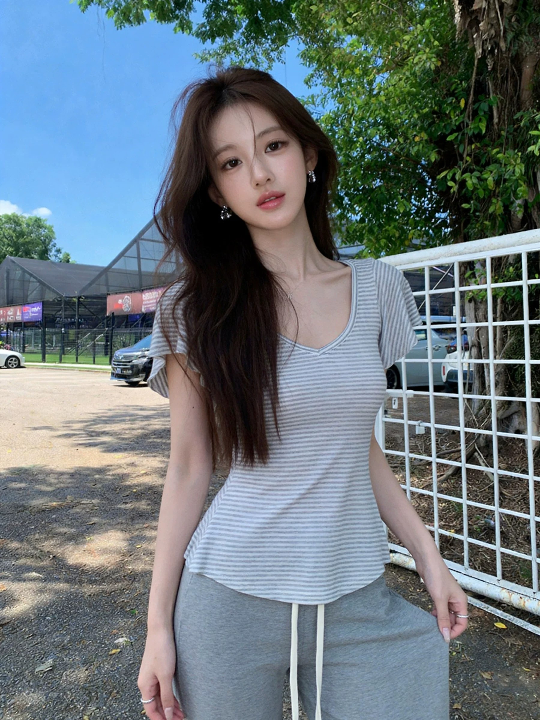 Women's Cotton Long Sleeve Polo Neck Slim Fit Top with Polka Dots - Image 3