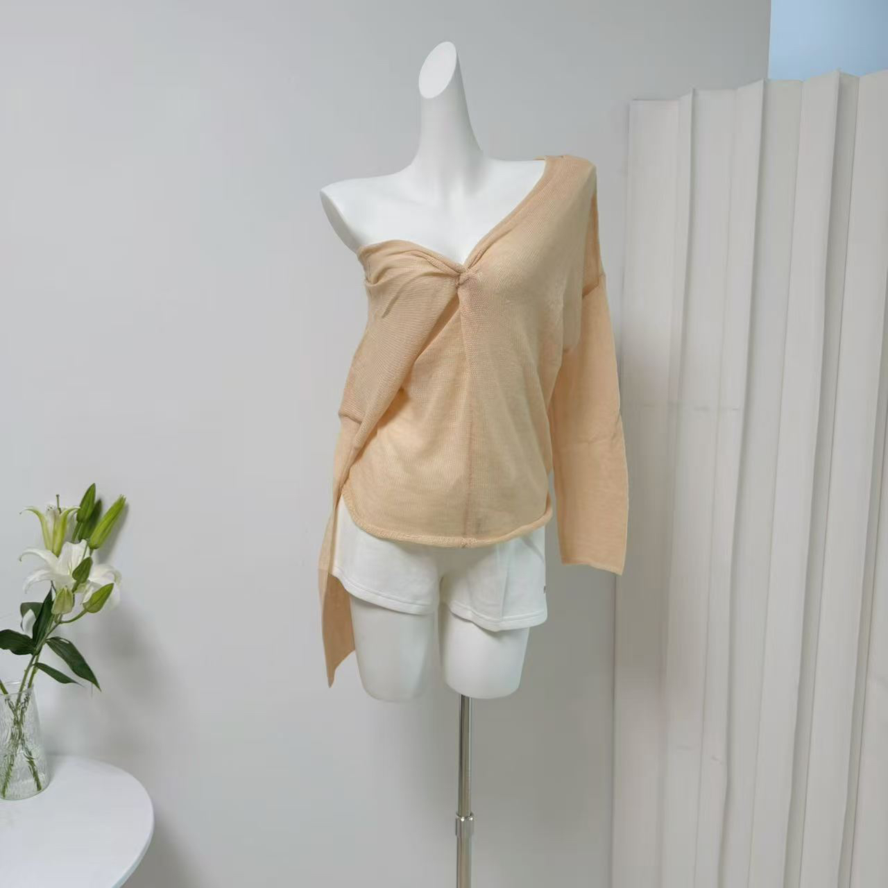 JMSHOP Autumn Minae South African Superfine Mohair Knit Sweater with Stretch Lace Camisole Two-Piece Set